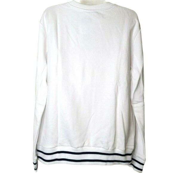 Fila Ladies Sz X-LG Heritage French Terry Crewneck Sweatshirt Striped Logo Shirt - Picture 3 of 6